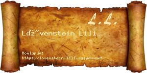 Lövenstein Lili névjegykártya