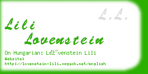 lili lovenstein business card